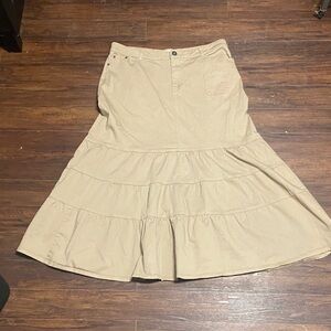 ALSHARIFA Tan Tiered Women's Skirt Size 16